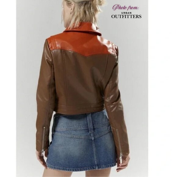 Urban Outfitters Silence + Noise Mariah Faux Leather Western Jacket size small - Picture 7 of 7